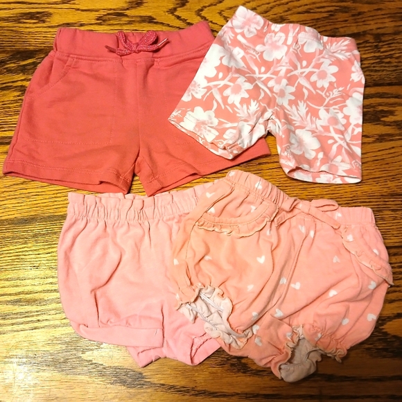 Pink Floral and Solid Shorts Set for Kids - Picture 1 of 6